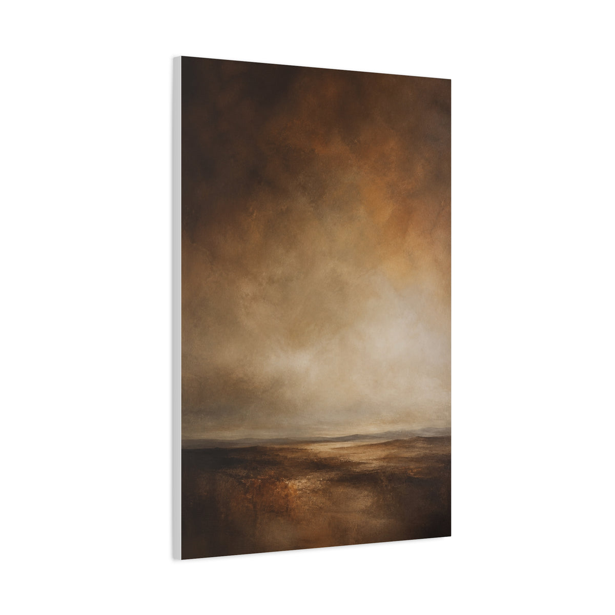 Earthy Brown Horizon Abstraction Wall Art & Canvas Print