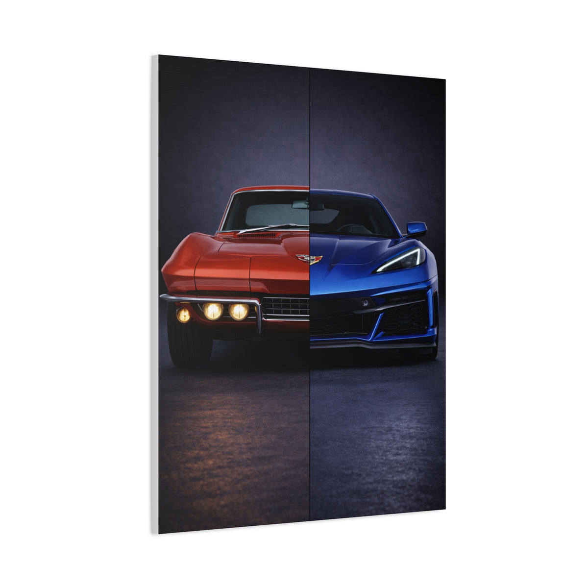 Corvette Performance Evolution Split C2 vs C8 Wall Art & Canvas Prints