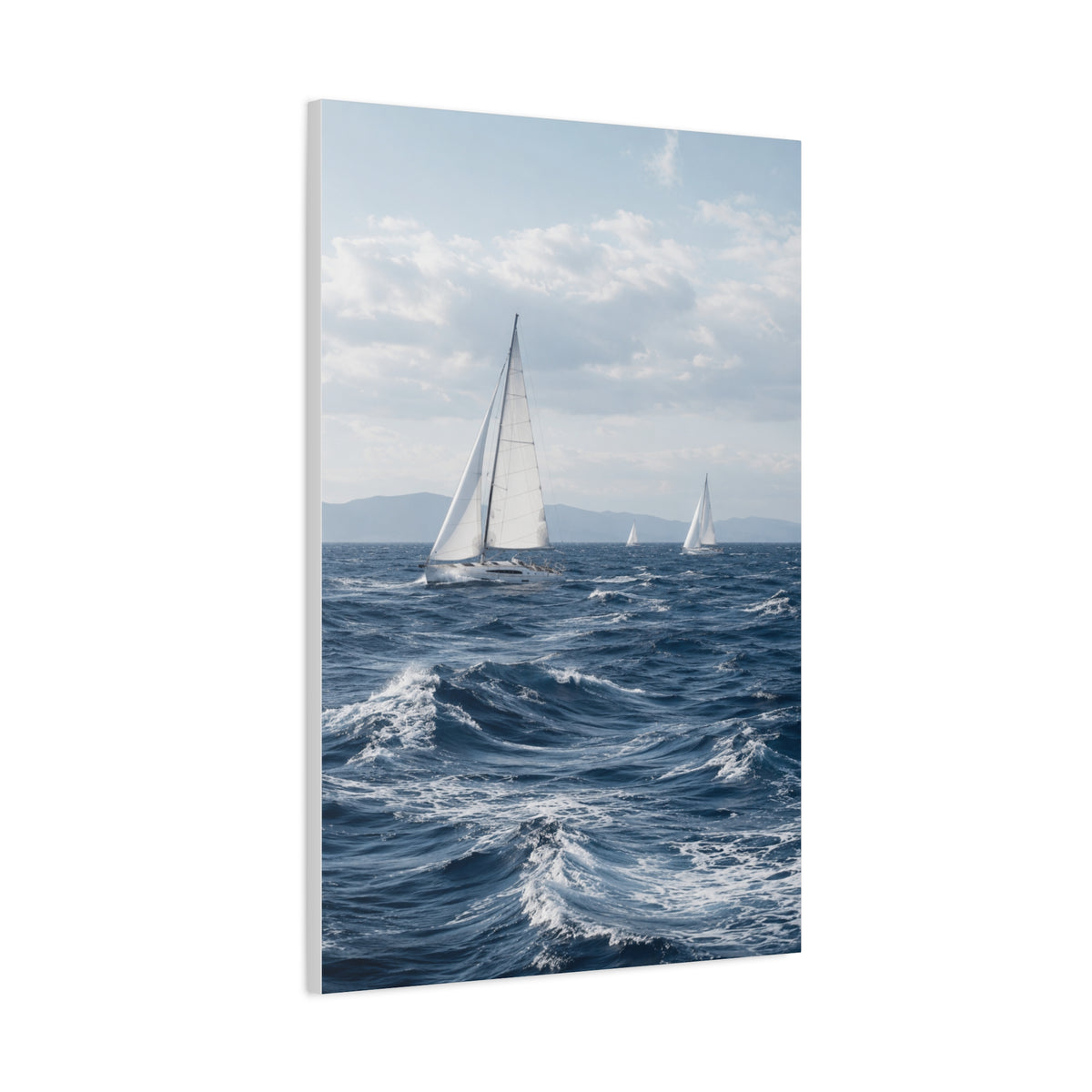 Sailing Horizon Coastal Elegance Scene Wall Art & Canvas Print