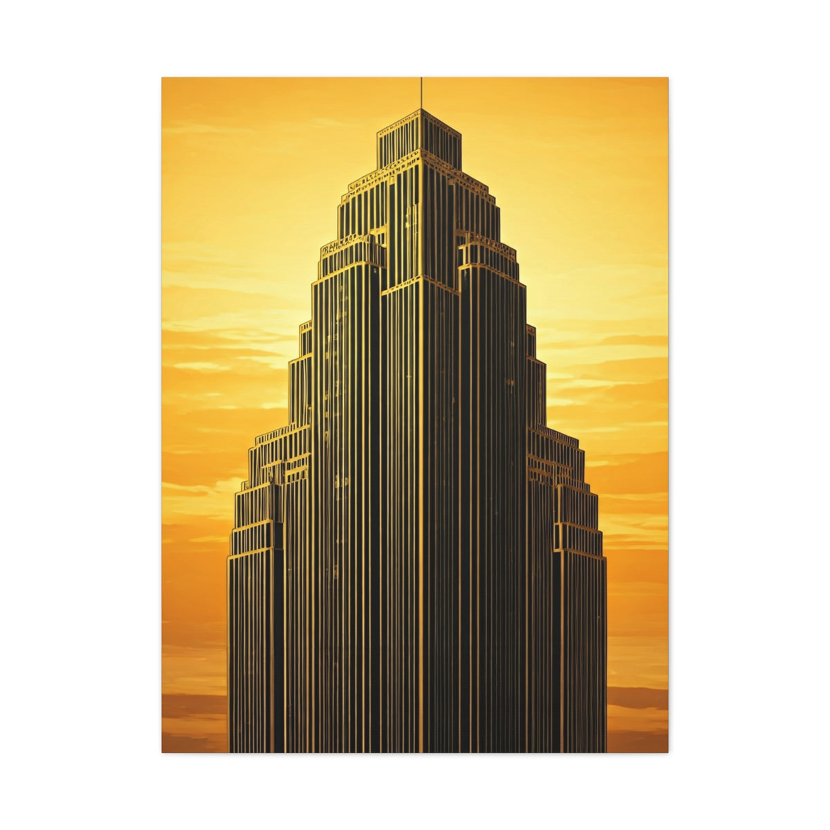 Golden Empire Sunset Skyscraper Wall Art & Canvas Prints