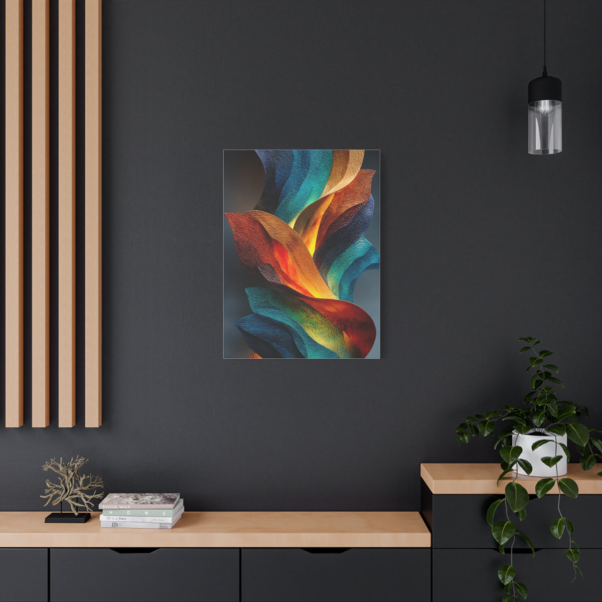 Textured Abstract Lava-Flow Ribbons Wall Art & Canvas Print