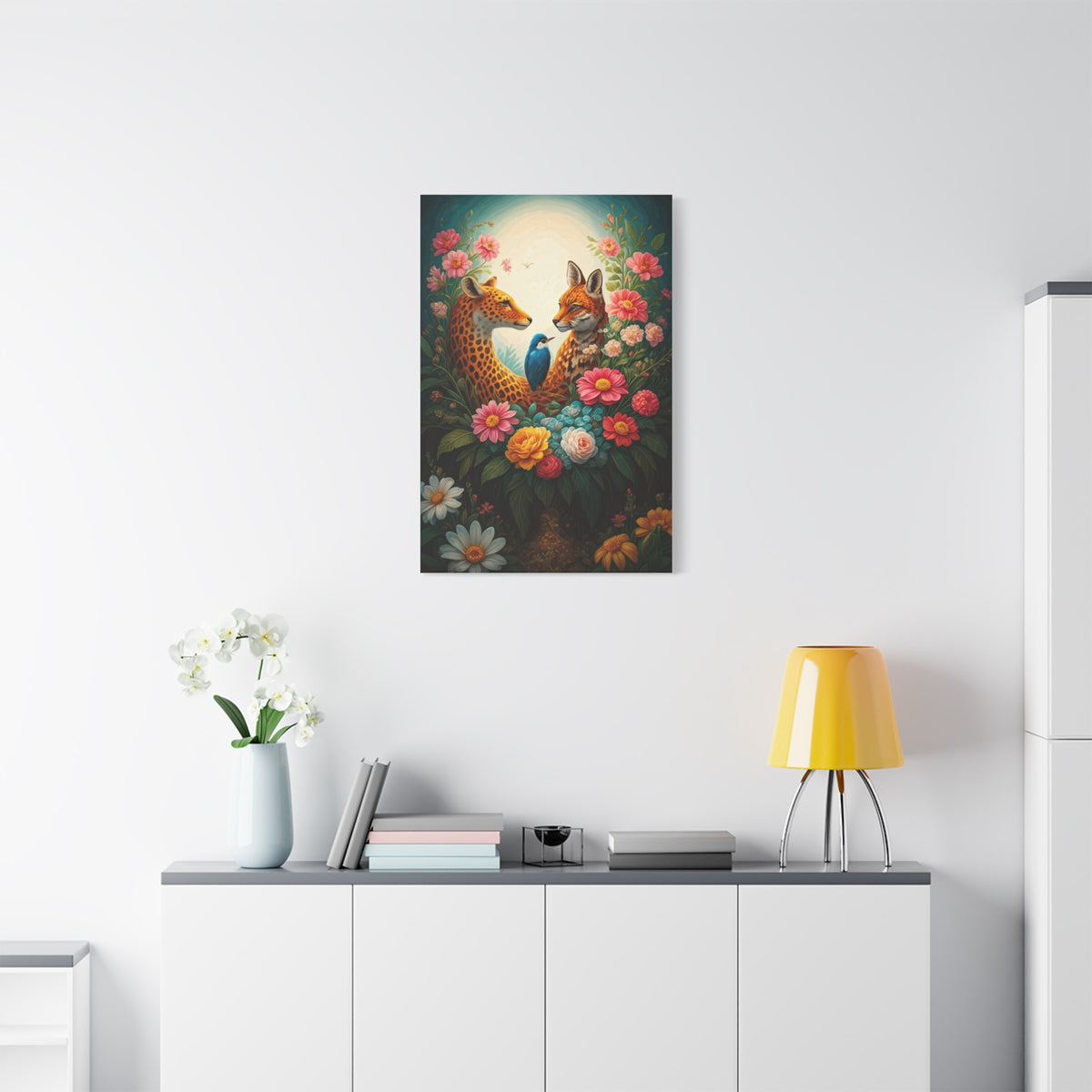 Floral Harmony Wildlife Portrait Wall Art & Canvas Prints
