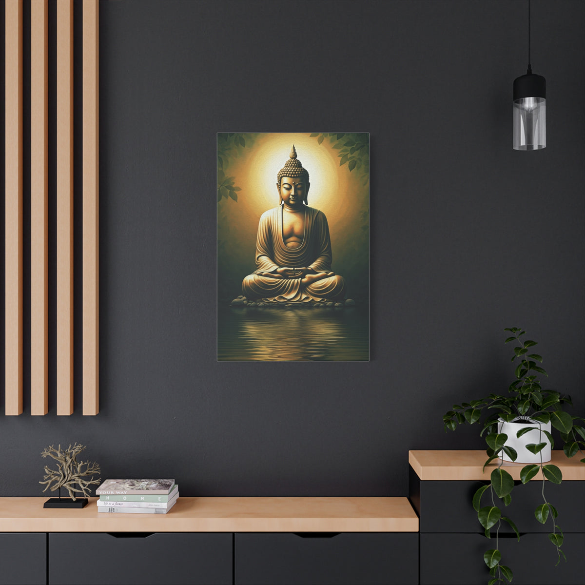 Golden Reflection Buddha Serenity Wall Art & Canvas Prints