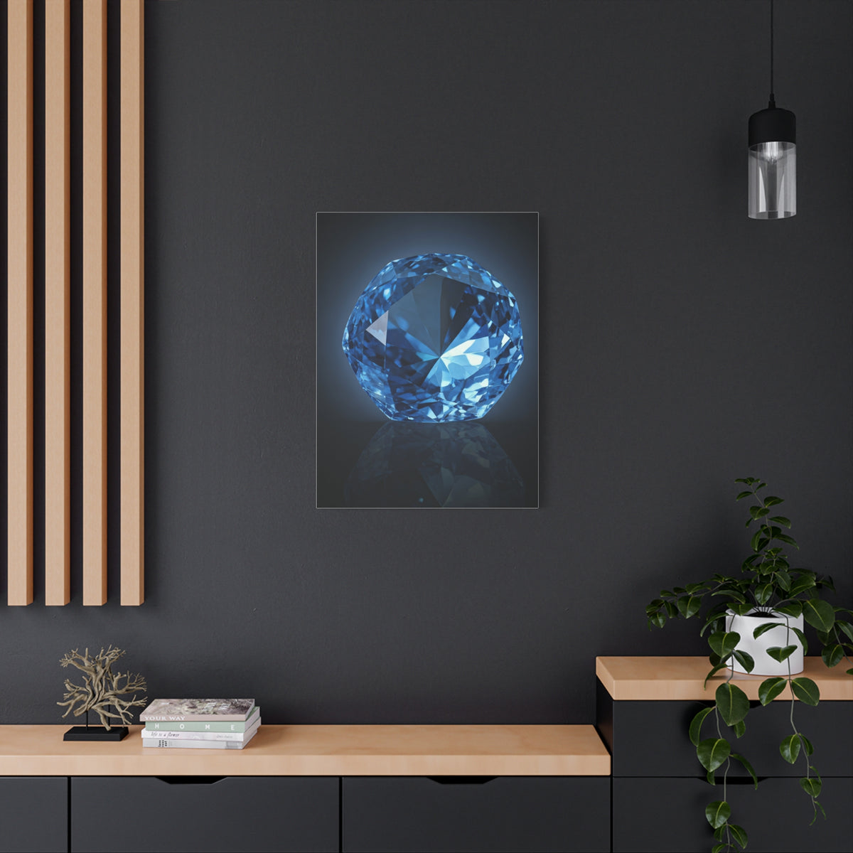 Brilliant Blue Diamond Portrait Wall Art & Canvas Prints