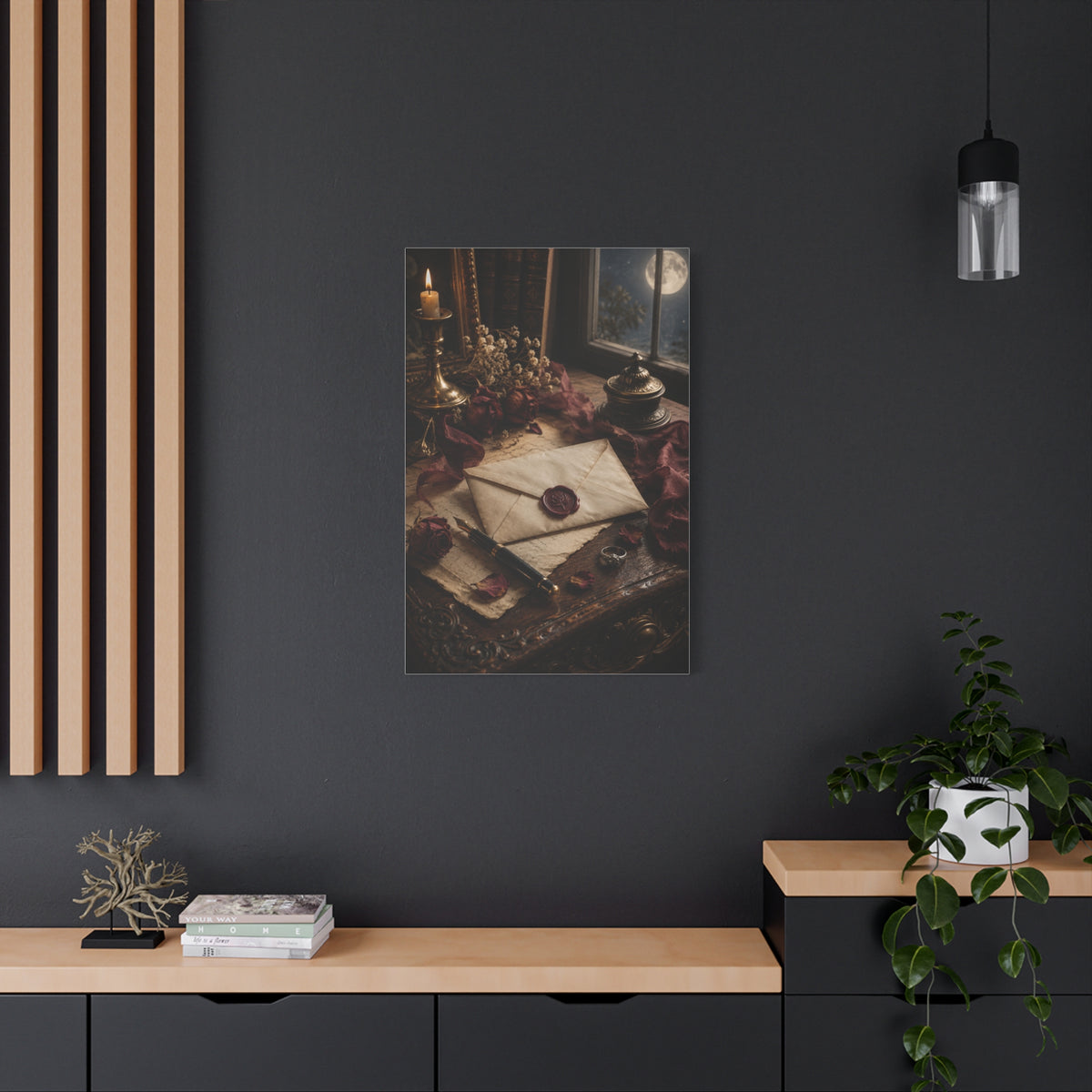 Vintage Love Letter Candlelight Desk Wall Art & Canvas Print