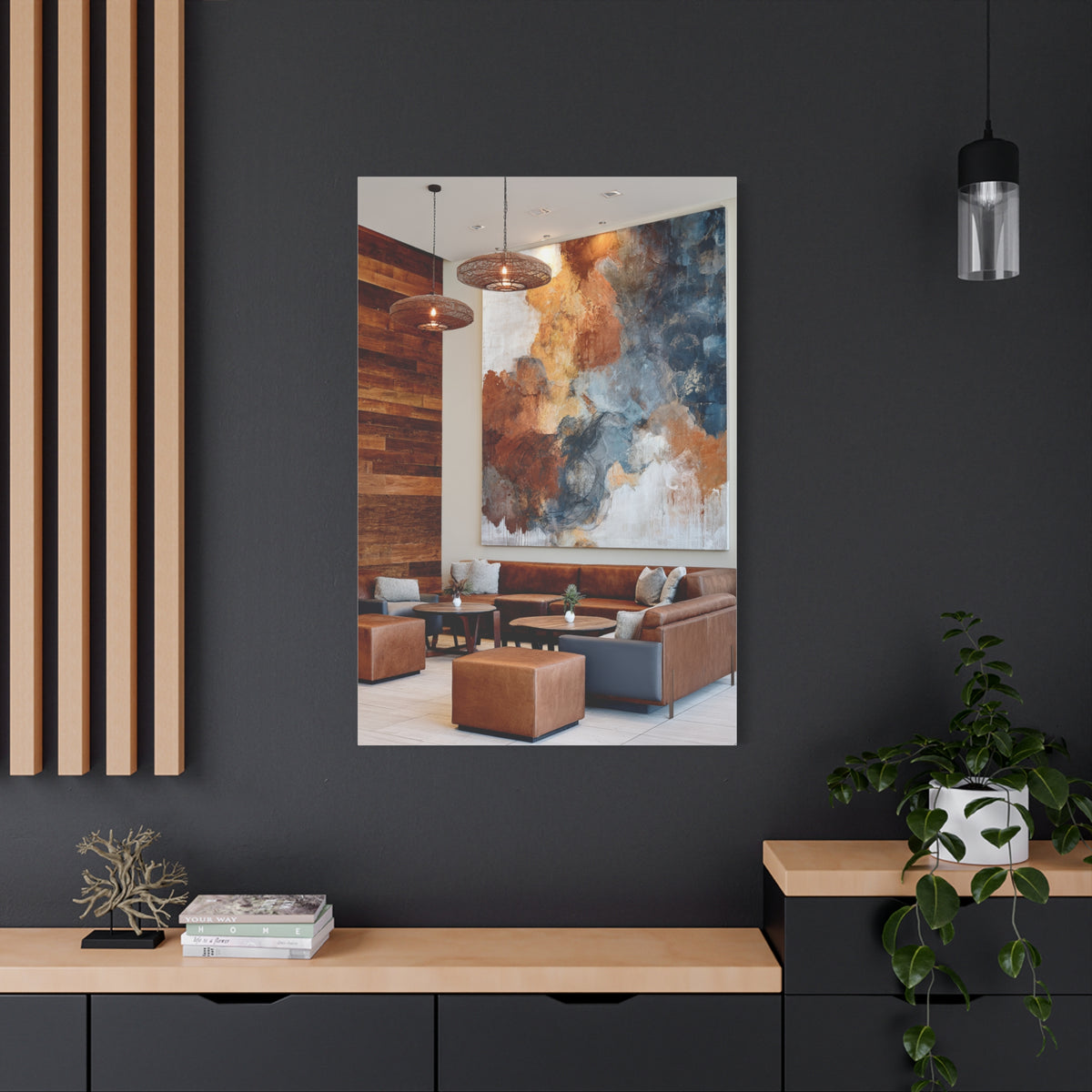Luxury Earth Abstract Hotel Lobby Wall Art & Canvas Print