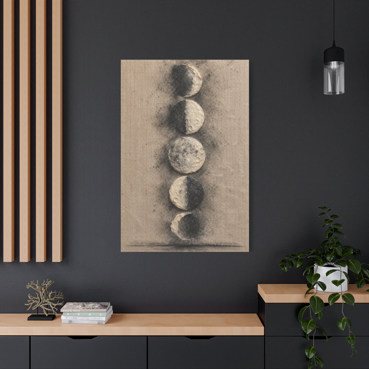 Lunar Phases Minimal Composition Wall Art & Canvas Print