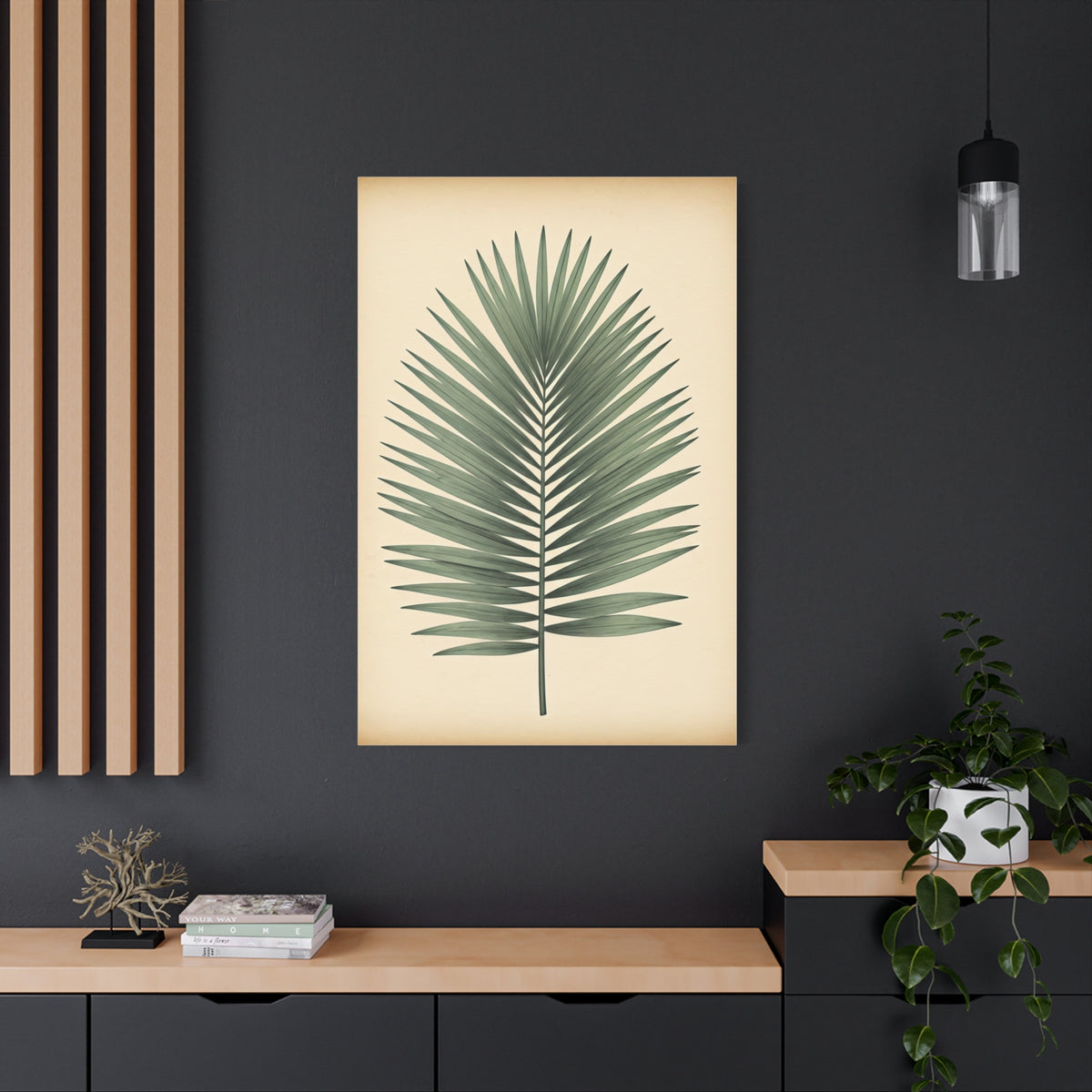 Palm Leaf Minimalist Illustration Wall Art & Canvas Prints