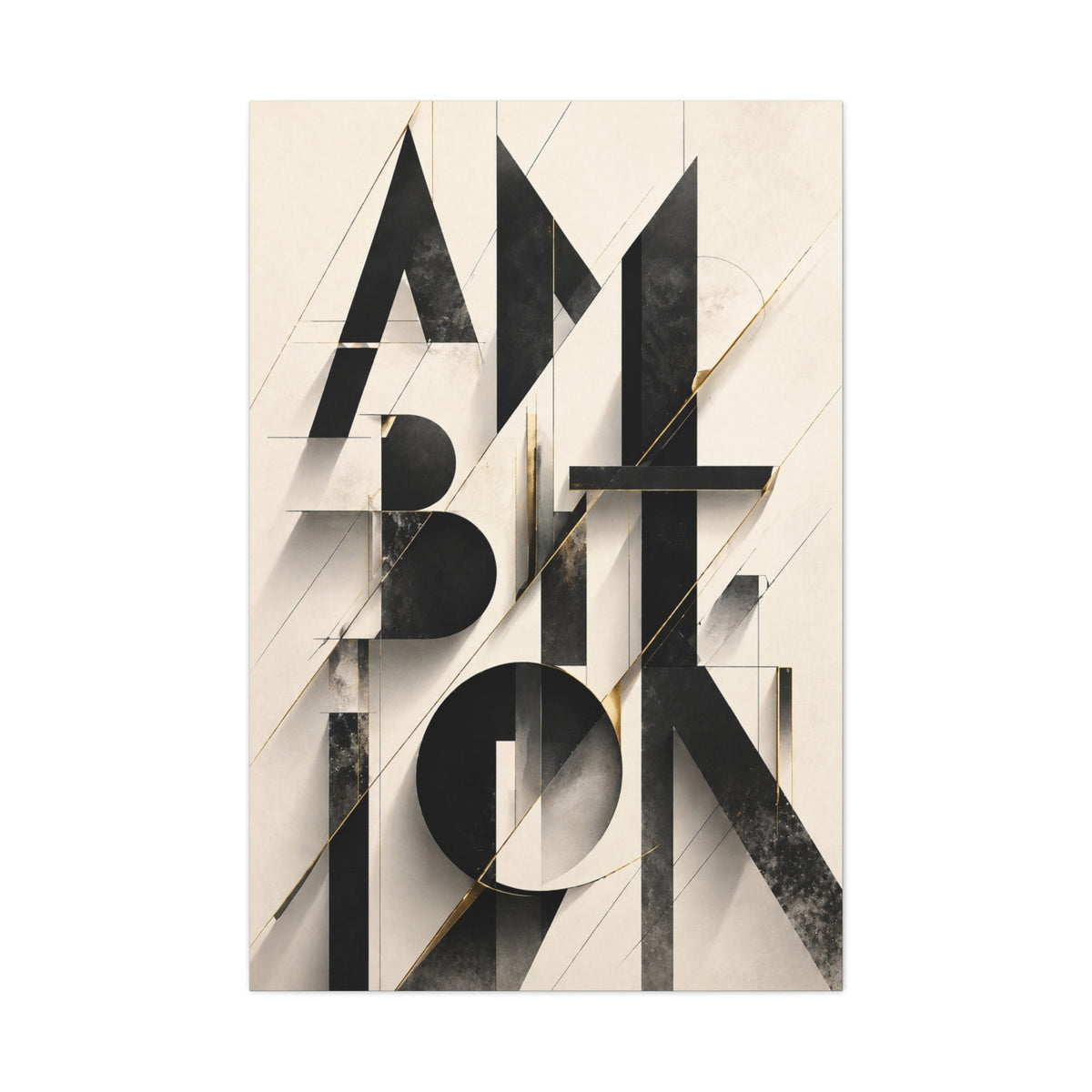 Abstract Ambition Typography Composition Wall Art & Canvas Print