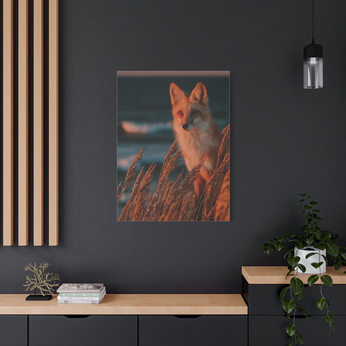 Coastal Dune Fox Golden Hour Wall Art & Canvas Print