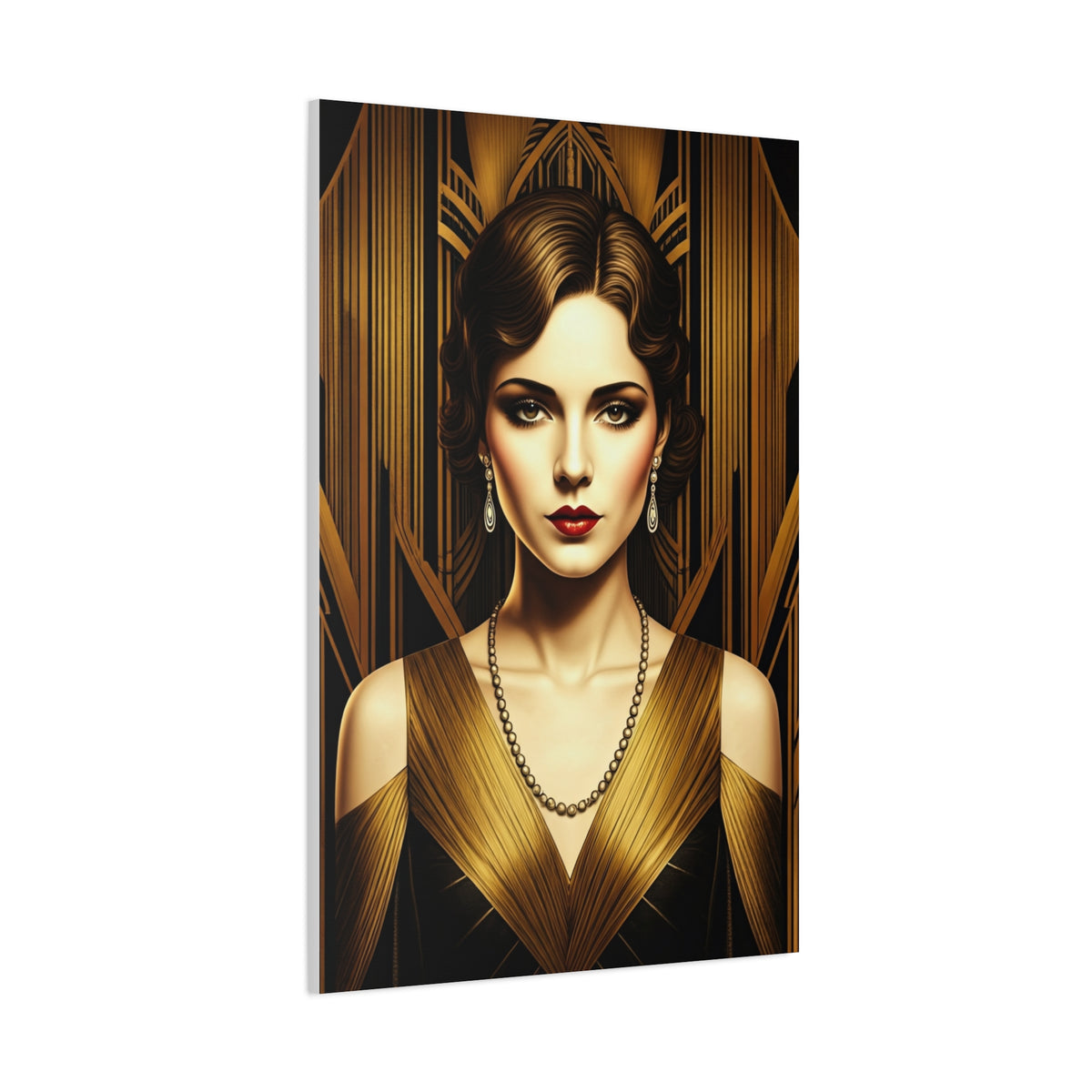 Golden Vintage Glamour Portrait Wall Art & Canvas Prints