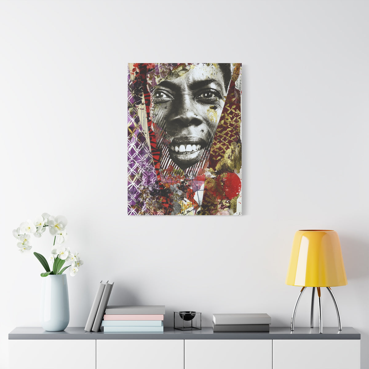 Avant Garde Mixed Media Portrait Collage Wall Art & Canvas Print