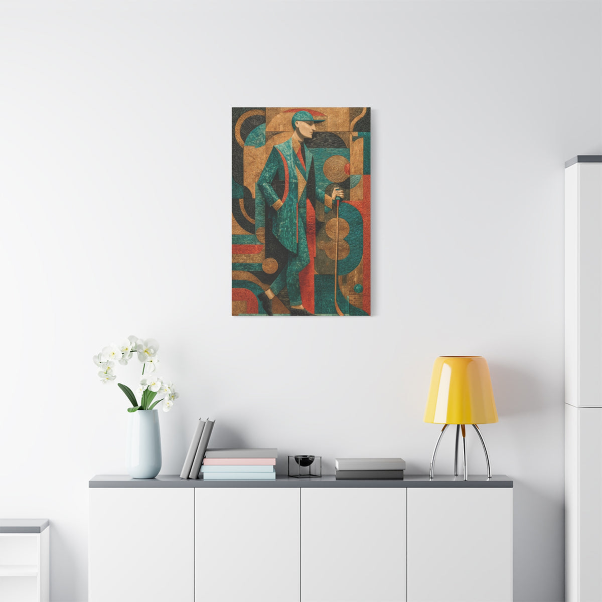 Art Deco Golfer Graphic Composition Wall Art & Canvas Print