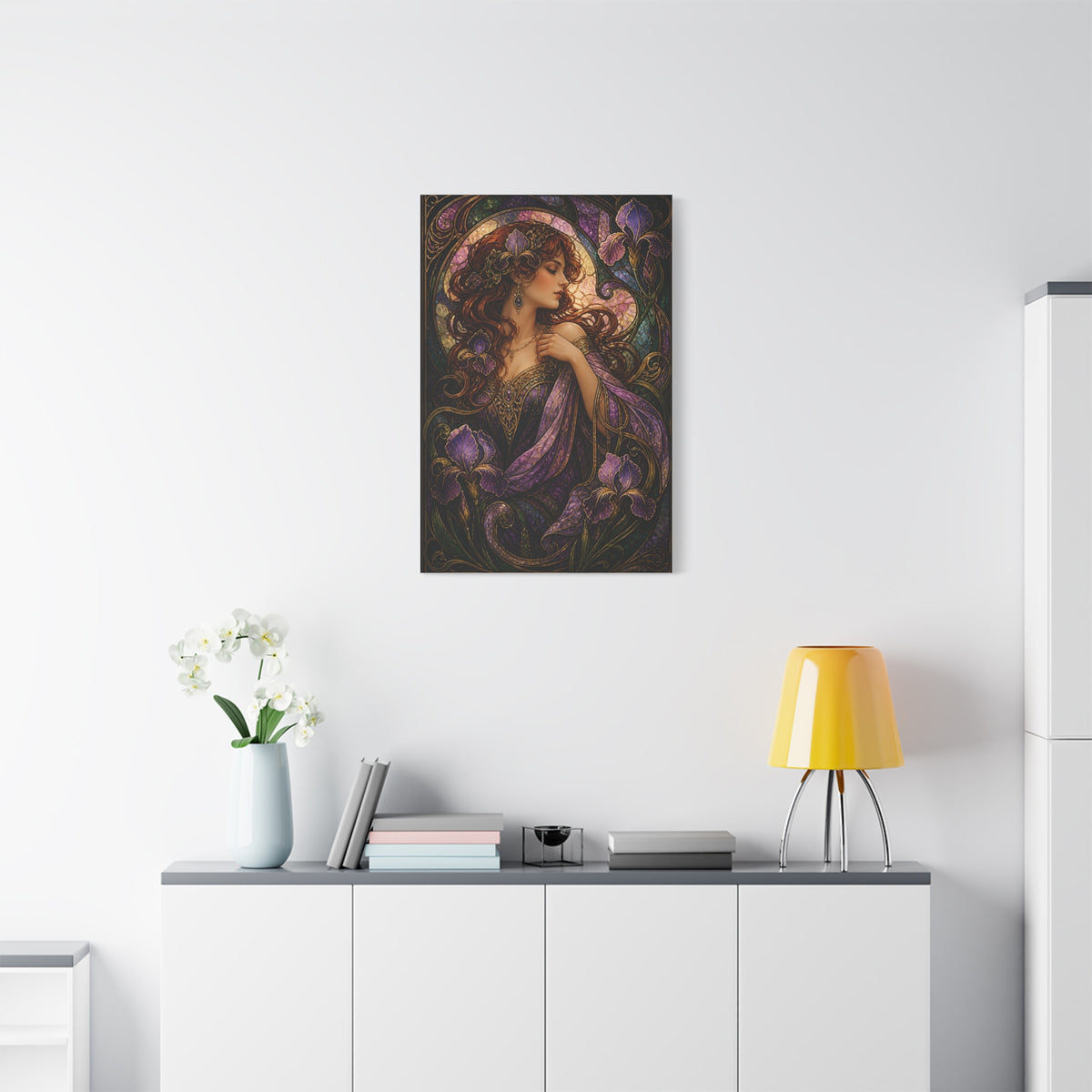 Art Nouveau Iris Muse Portrait Wall Art & Canvas Print