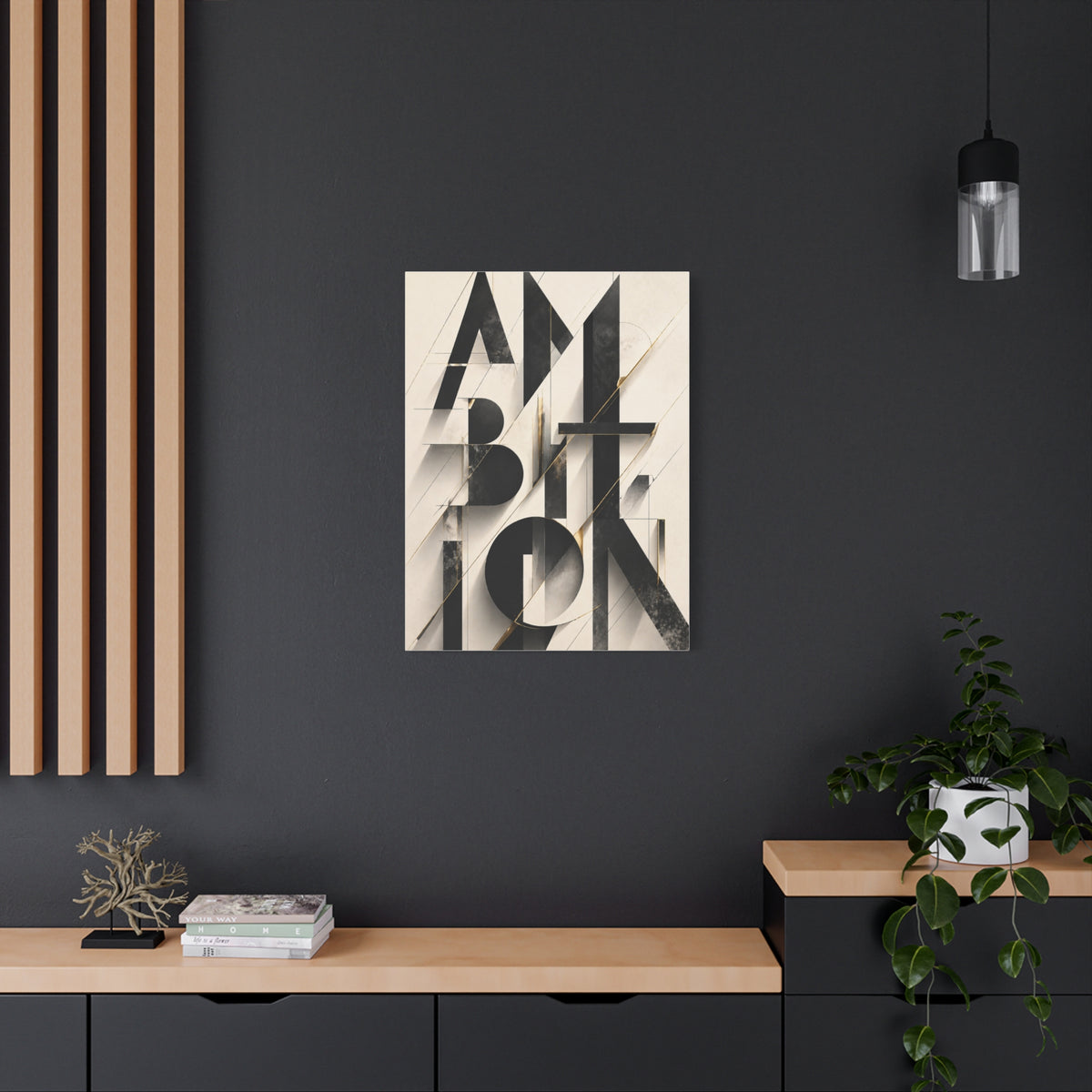 Abstract Ambition Typography Composition Wall Art & Canvas Print