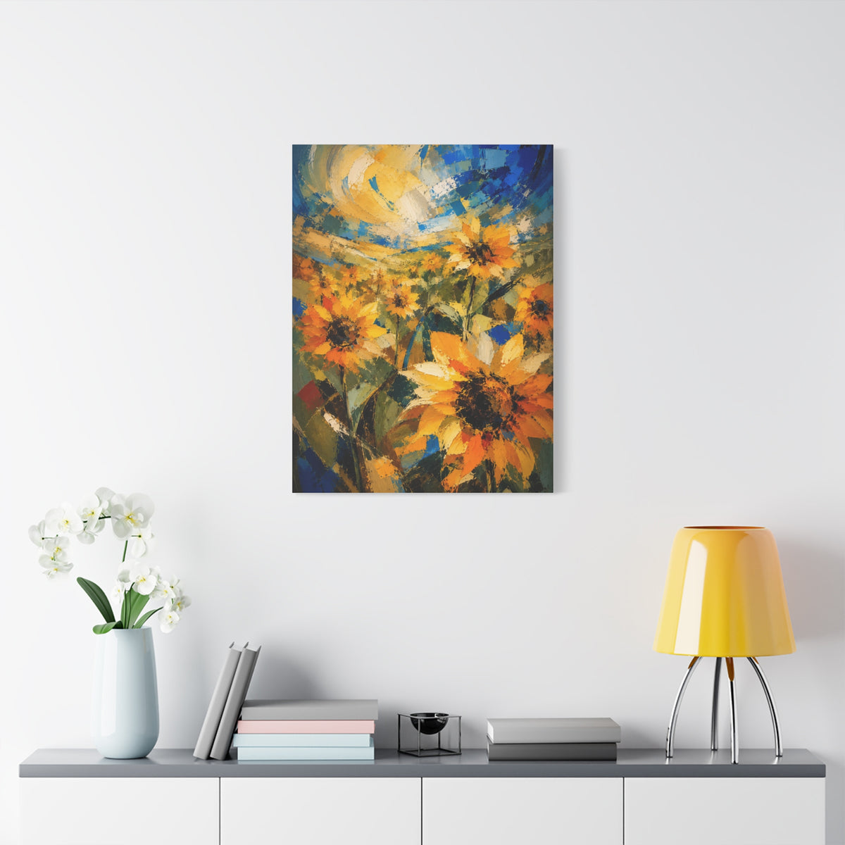 Abstract Expressionist Sunflower Field Wall Art & Canvas Print