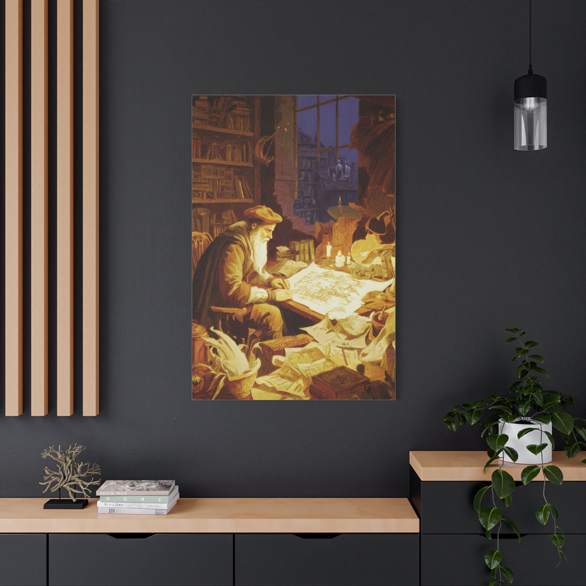 Leonardo da Vinci Working in His Workshop Wall Art & Canvas Print