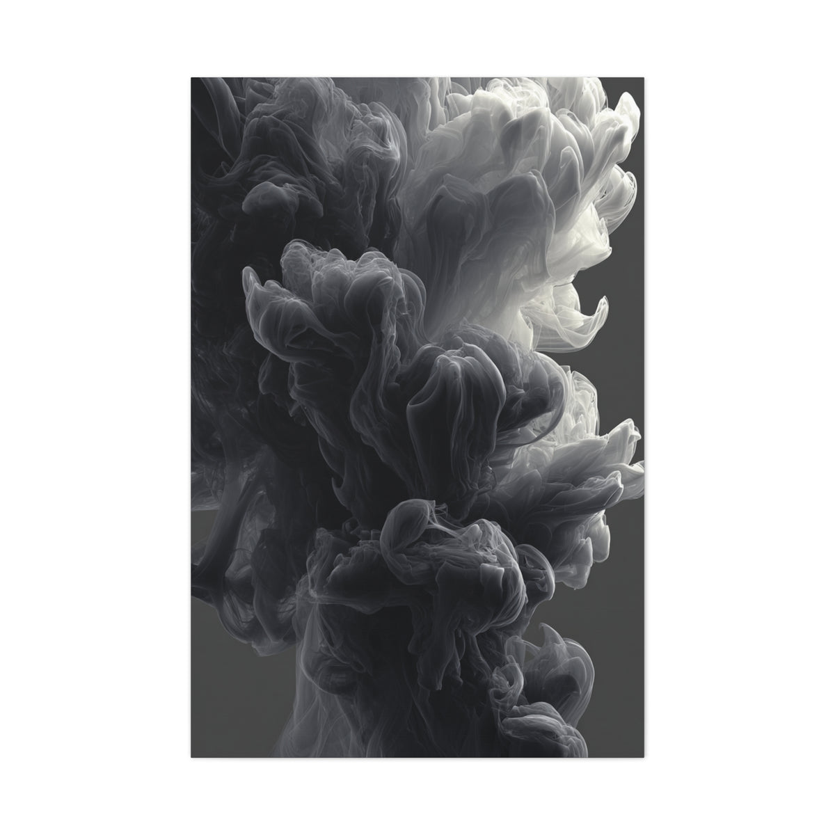 Smoke Ink Monochrome Abstract Wall Art & Canvas Print