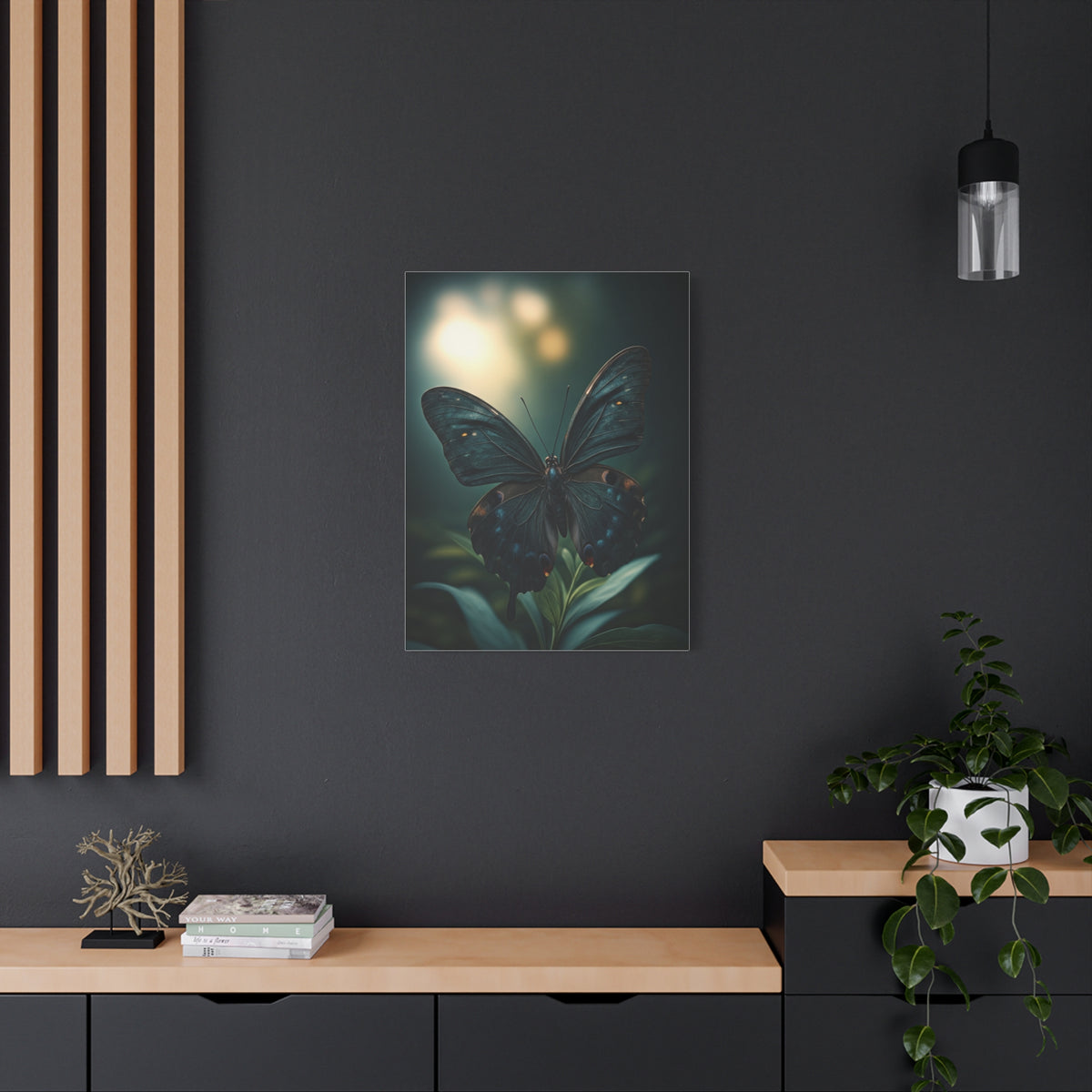 Midnight Forest Butterfly Botanical Study Wall Art & Canvas Prints
