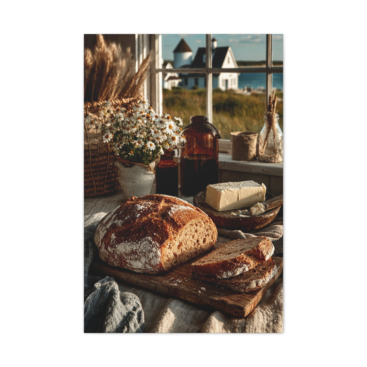 Farmhouse Breakfast Table Sourdough Still Life Wall Art & Canvas Print