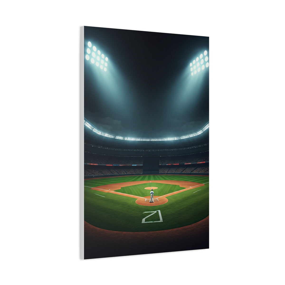 Night Baseball Stadium Lights Wide Scene Wall Art & Canvas Prints