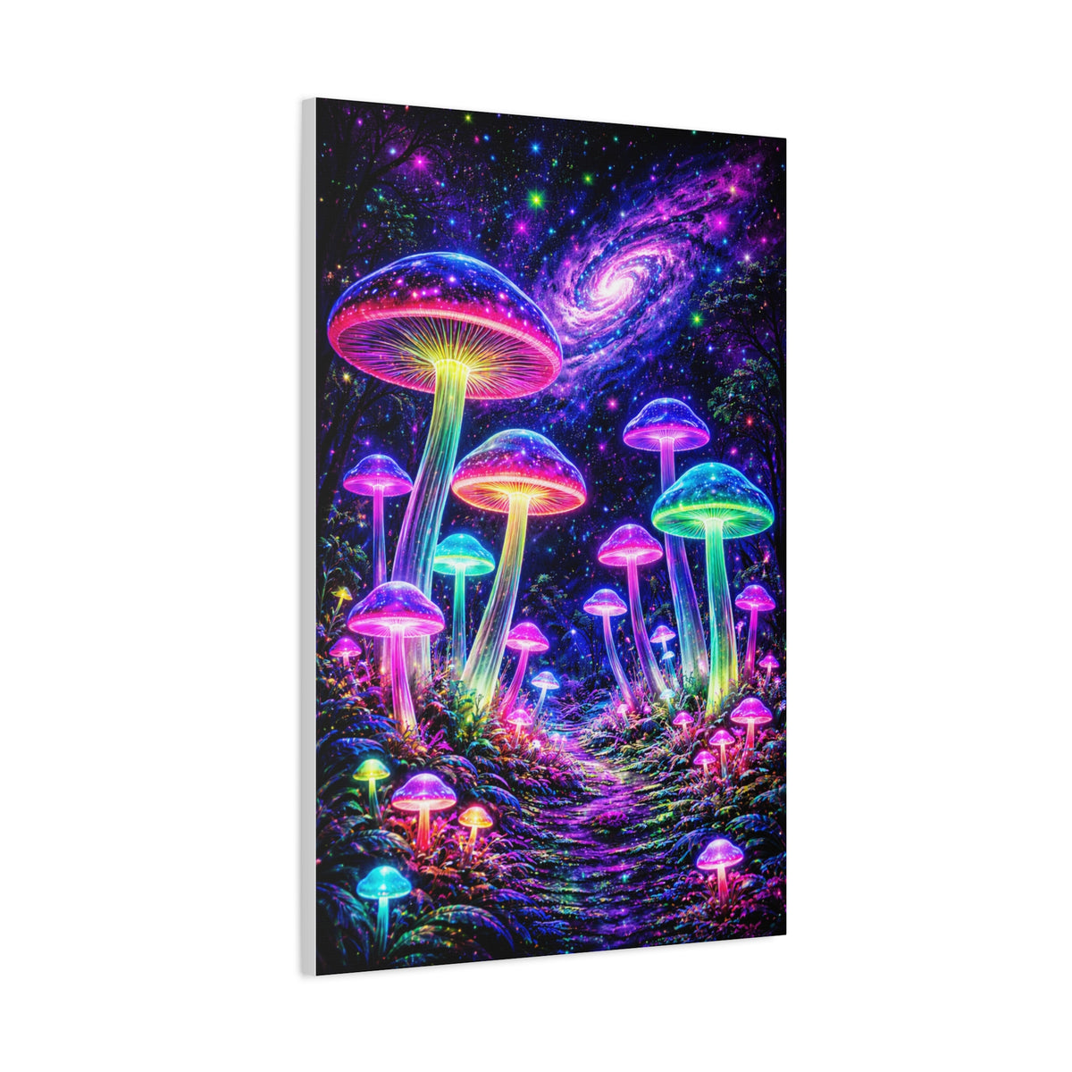 UV-Reactive Psychedelic Mushroom Forest Wall Art & Canvas Print
