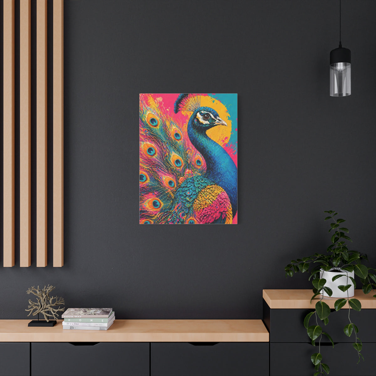 Vibrant Pop Art Peacock Statement Wall Art & Canvas Print