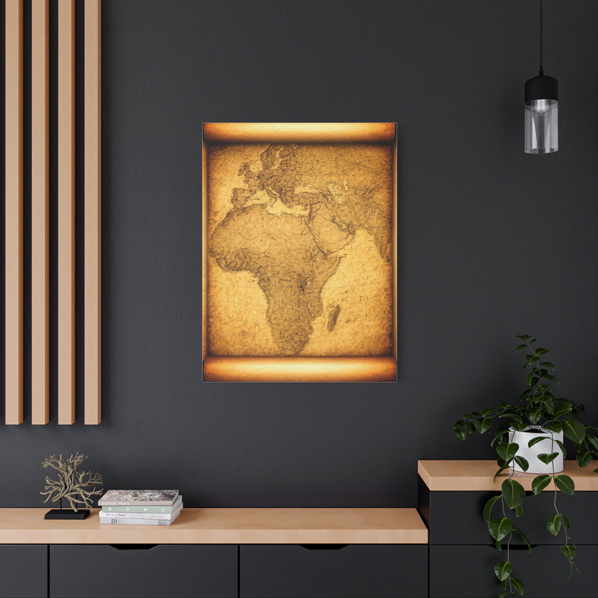 Antique Parchment World Map Wall Art & Canvas Prints