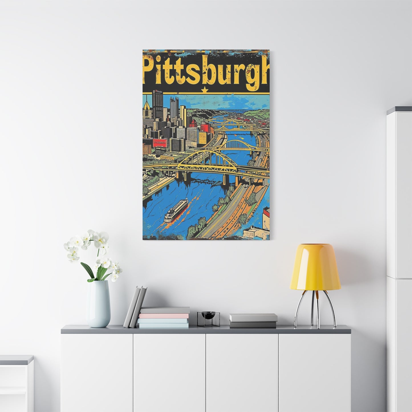 Pittsburgh Graffiti Steel Bridge Poster Wall Art & Canvas Prints