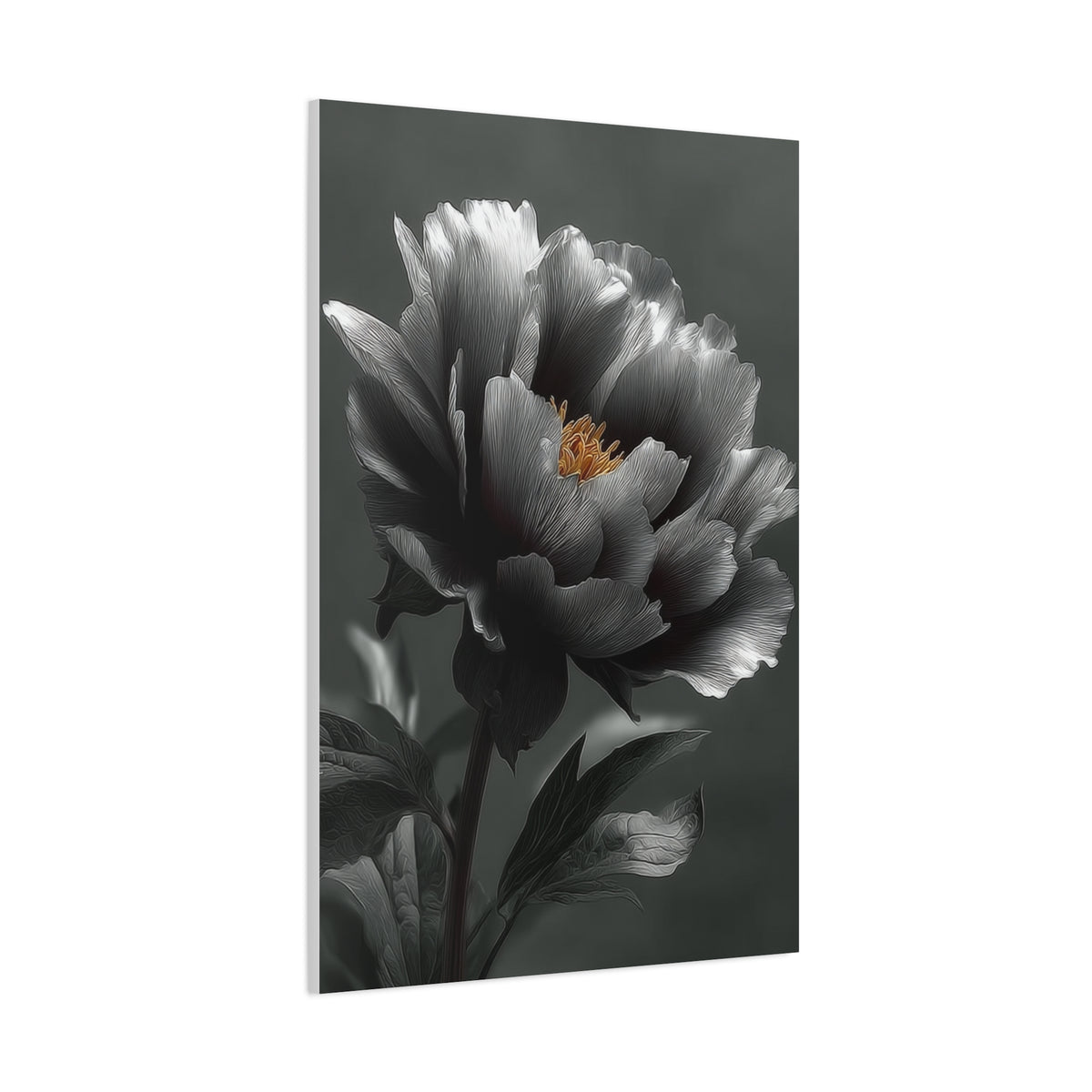 Silver Peony Fine Art Floral Wall Art & Canvas Print