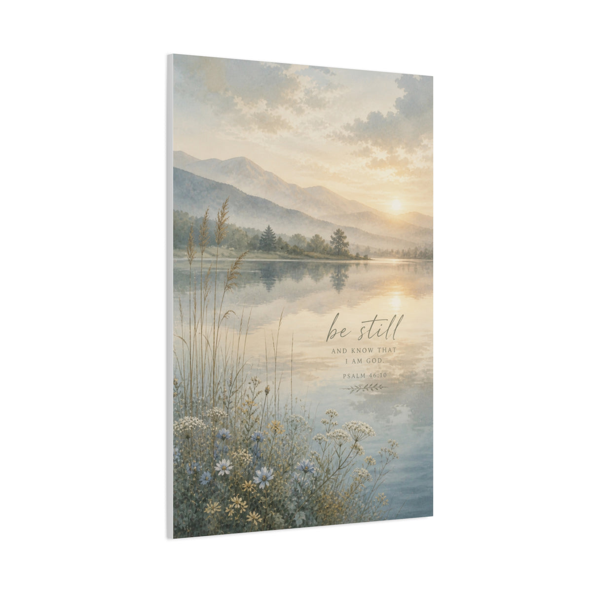 “Be Still” Sacred Lake Landscape Wall Art & Canvas Print
