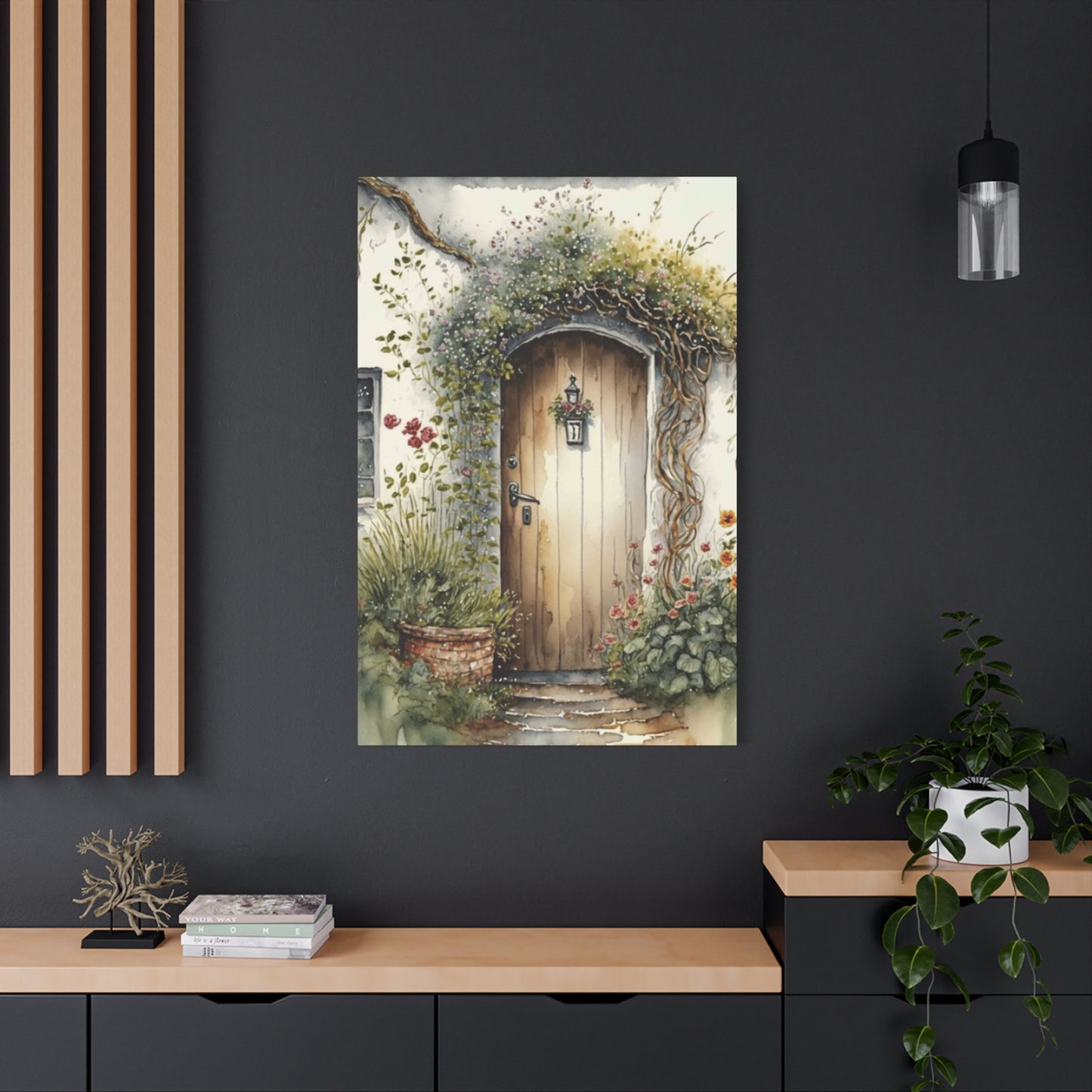 Door Decorated with Plants Wall Art & Canvas Prints