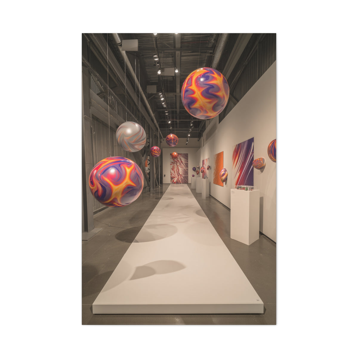 Floating Color Sphere Gallery Installation Wall Art & Canvas Print