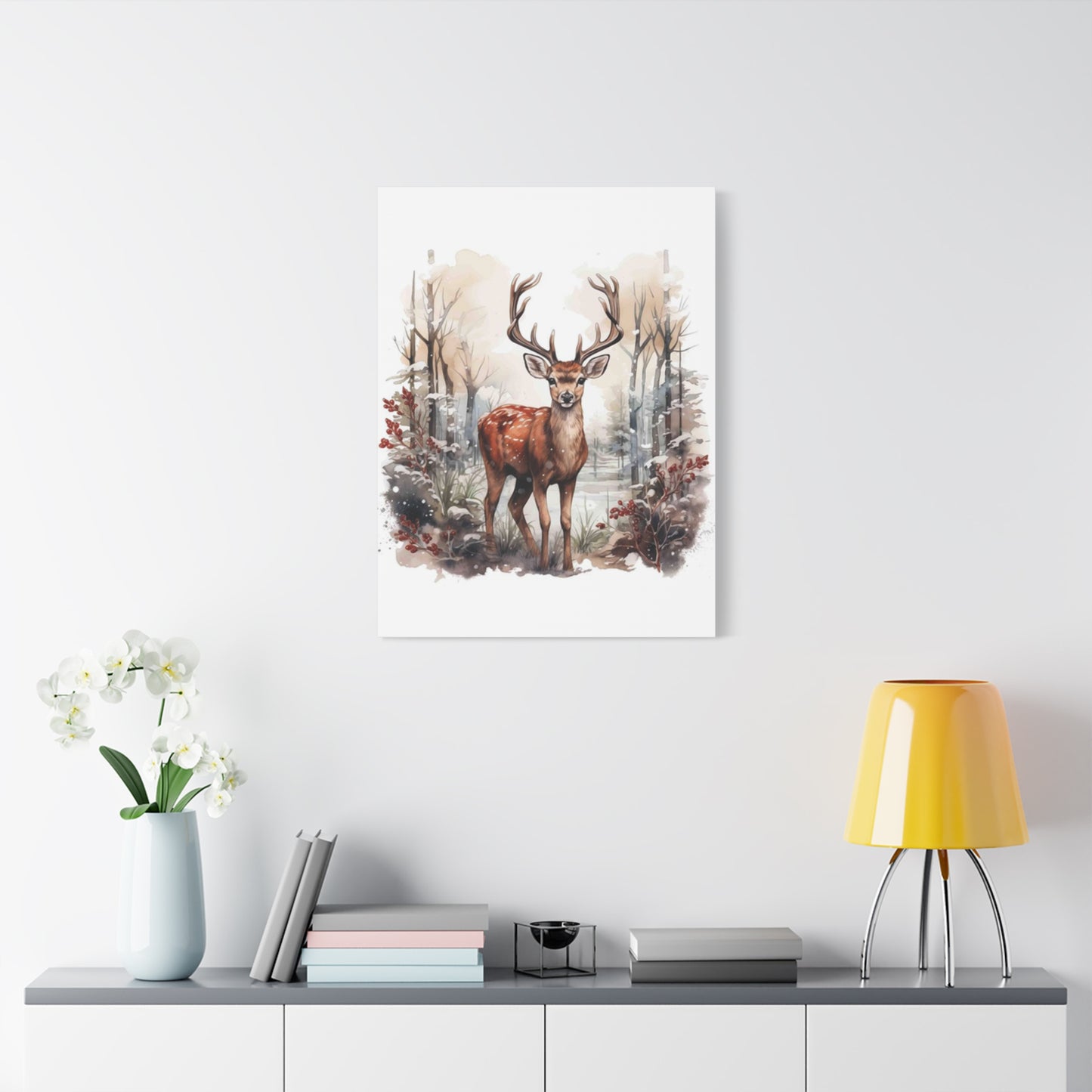 Small Reindeer Painting Wall Art & Canvas Prints