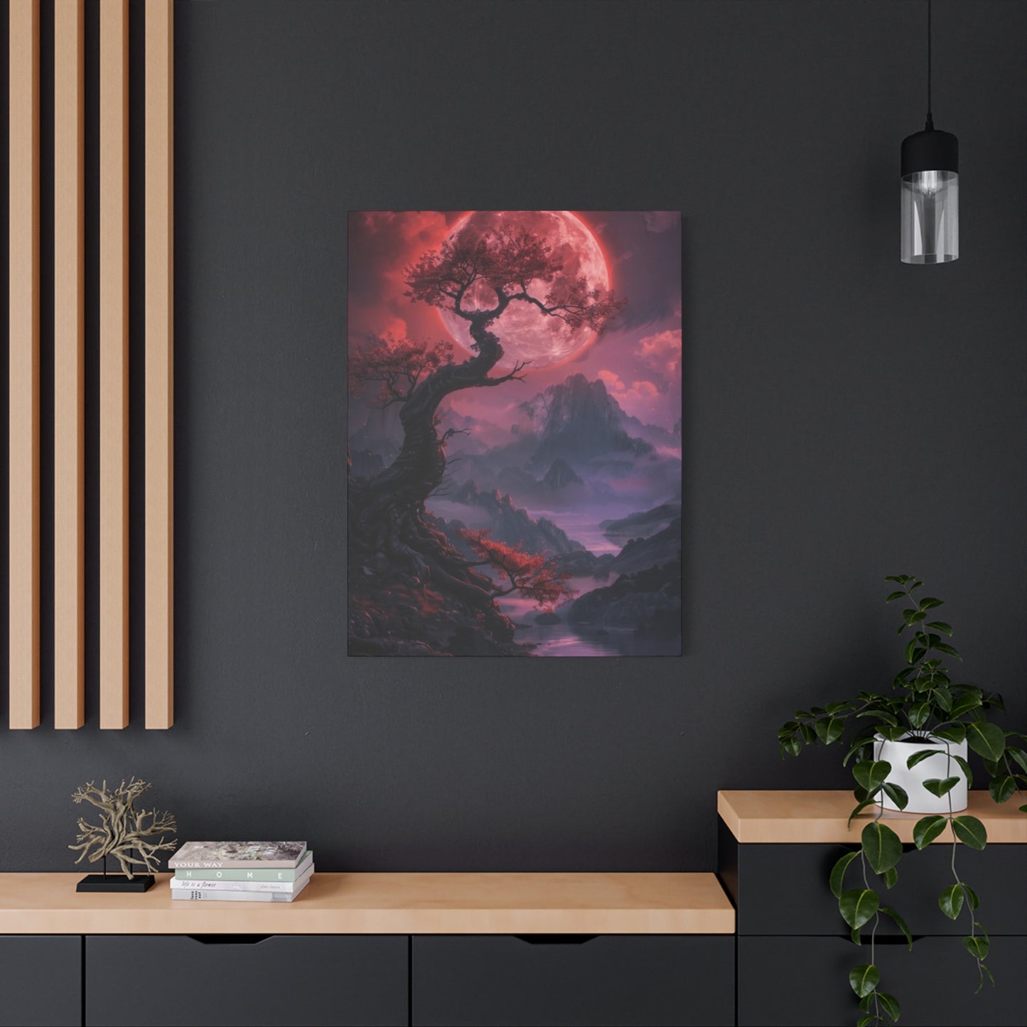 Red Moon and Tree Wall Art & Canvas Prints