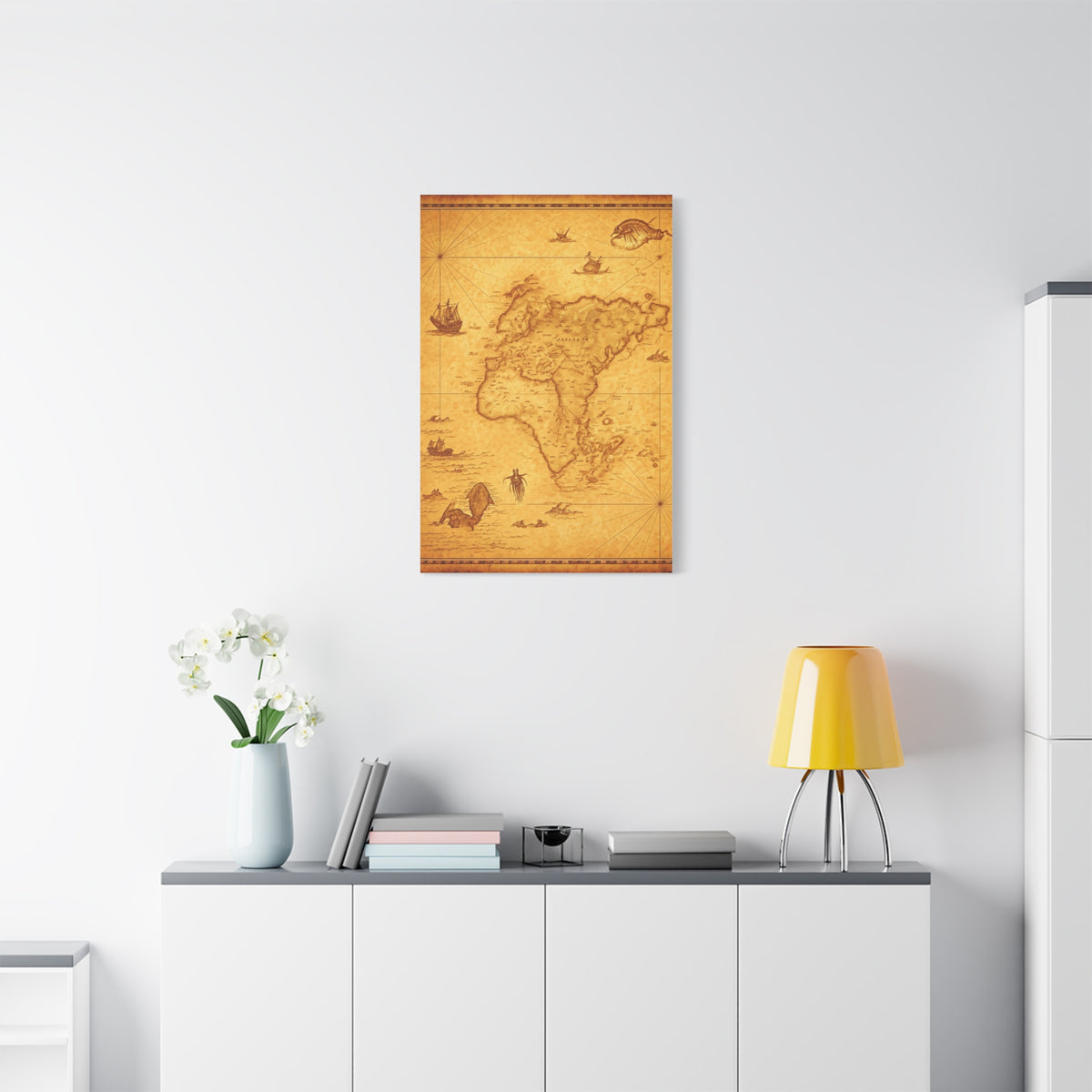 Sepia Explorer’s World Map Poster Wall Art & Canvas Prints