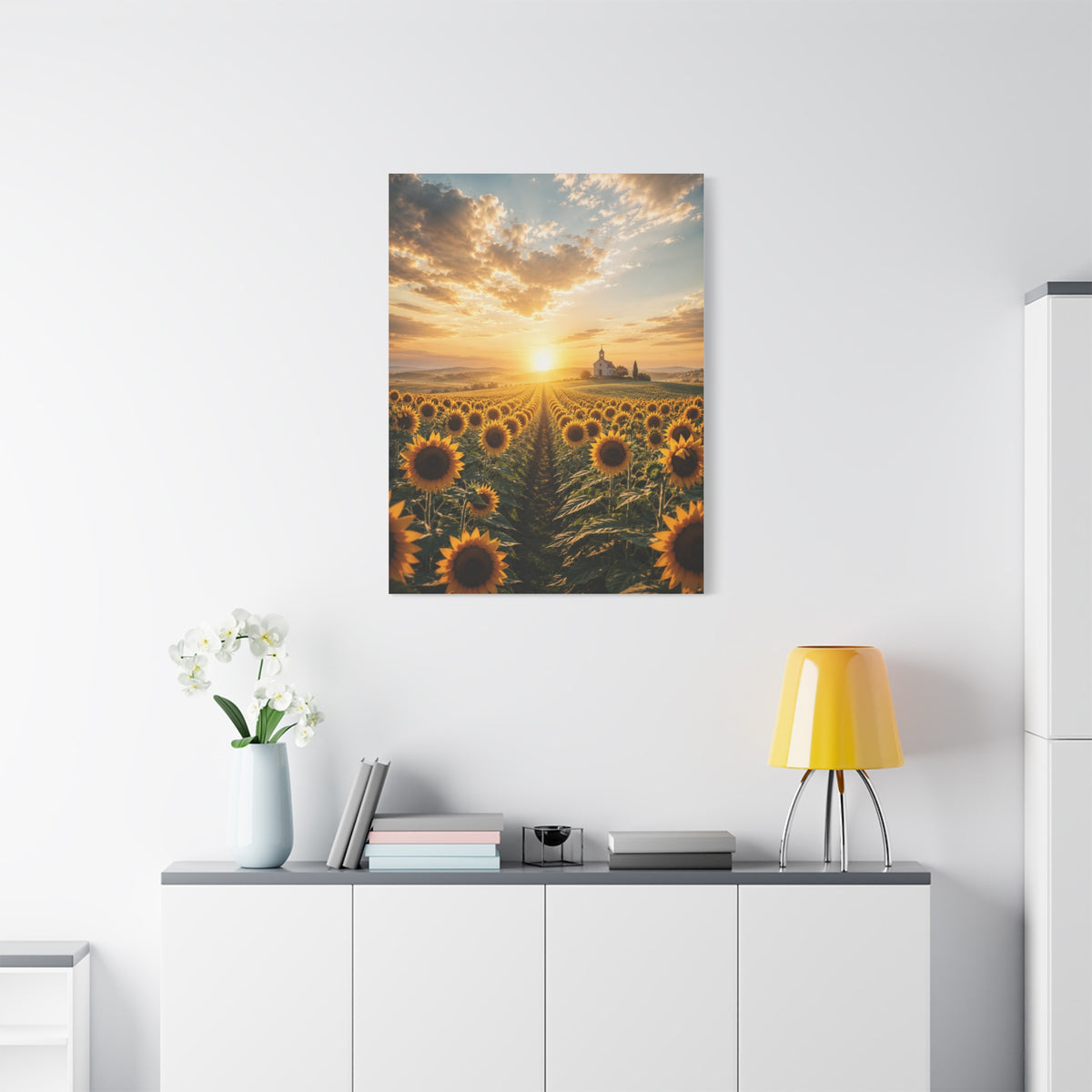 Sunflower Field Horizon Spiritual Landscape Wall Art & Canvas Print
