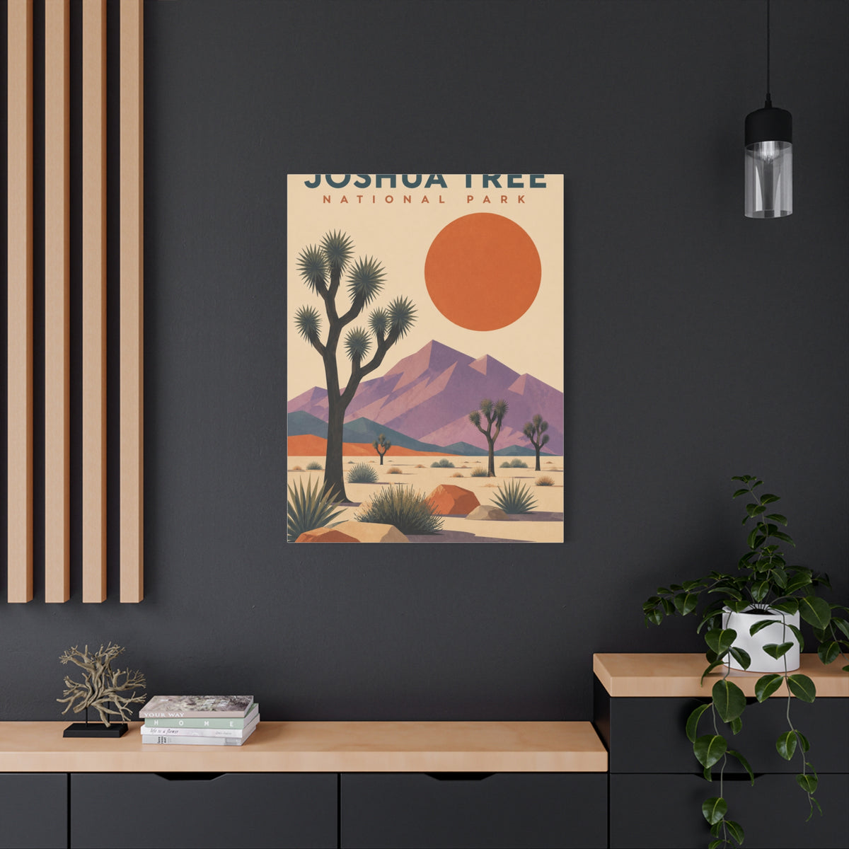 Joshua Tree National Park Retro Poster Southwest Wall Art & Canvas Print