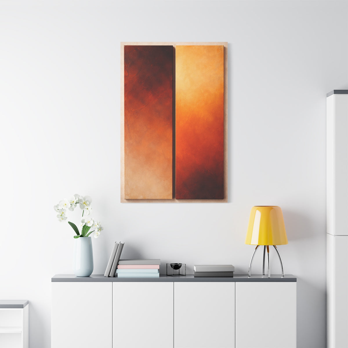Golden Hour Diptych Color Field Wall Art & Canvas Print