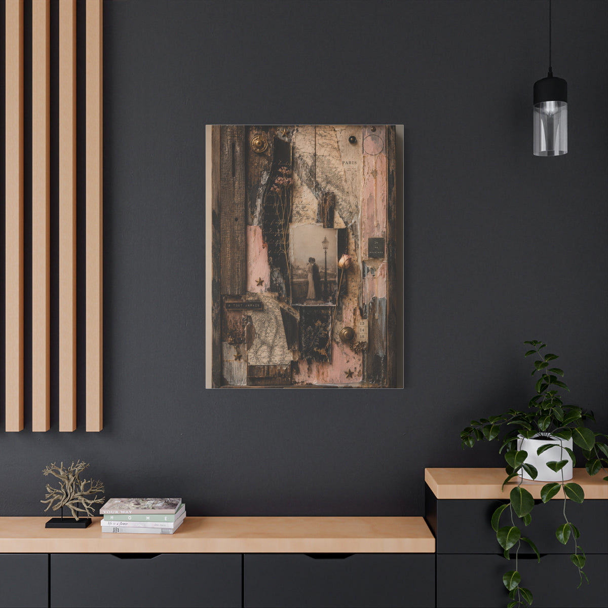 Vintage Love Story Collage Keepsake Wall Art & Canvas Print