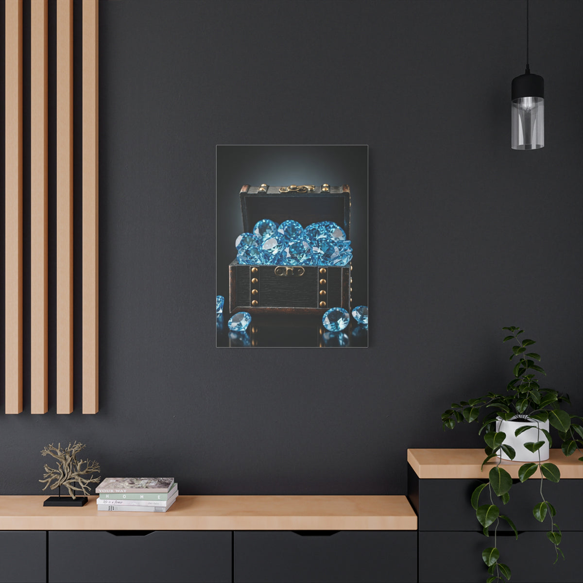 Blue Diamond Treasure Chest Wall Art & Canvas Prints