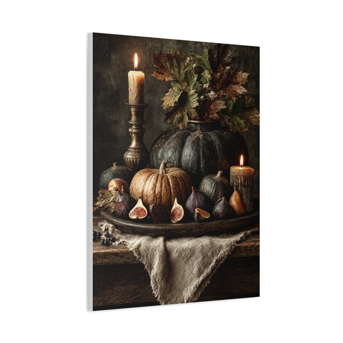 Autumn Harvest Candle Still Life Wall Art & Canvas Print