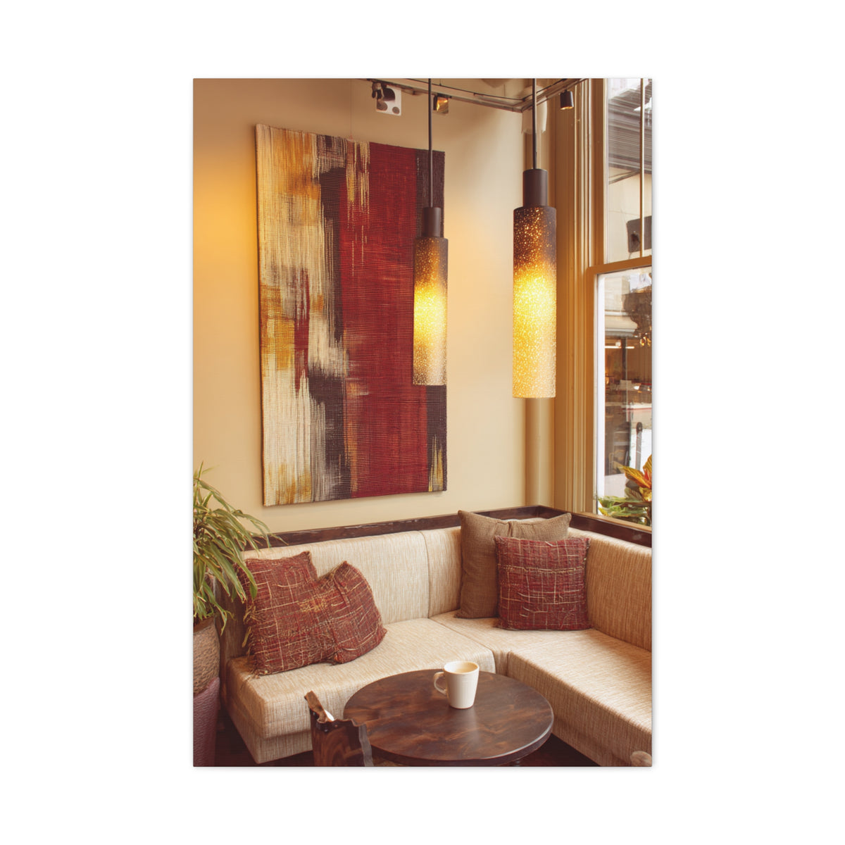 Woven Fiber Art Inspired Abstract Wall Art & Canvas Print