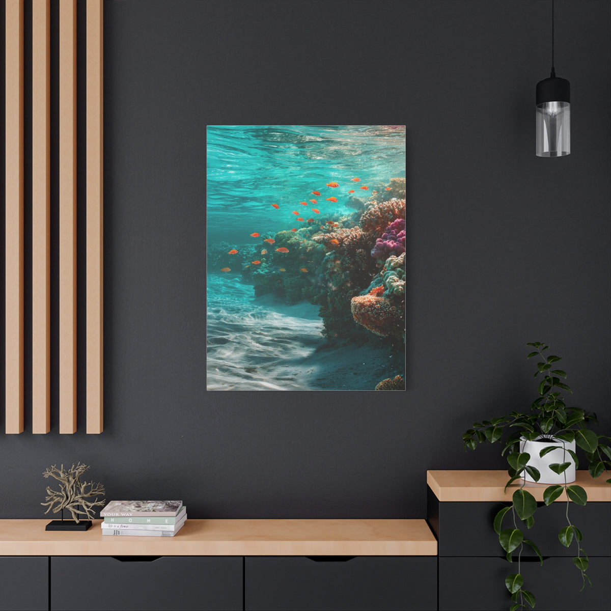 Coral Reef Coastline with Tropical Fish Wall Art & Canvas Print