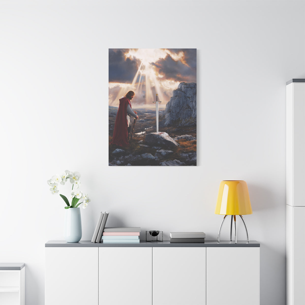 King Arthur and the Sword Excalibur Sacred Moment Wall Art & Canvas Print