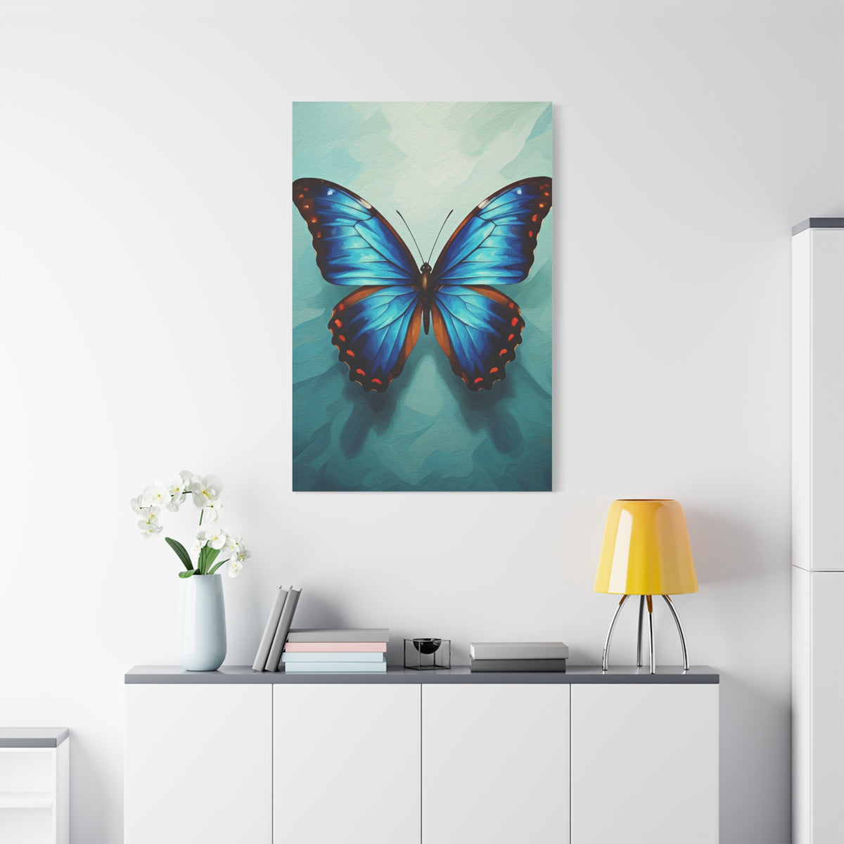Azure Blue Butterfly Elegance Wall Art & Canvas Prints