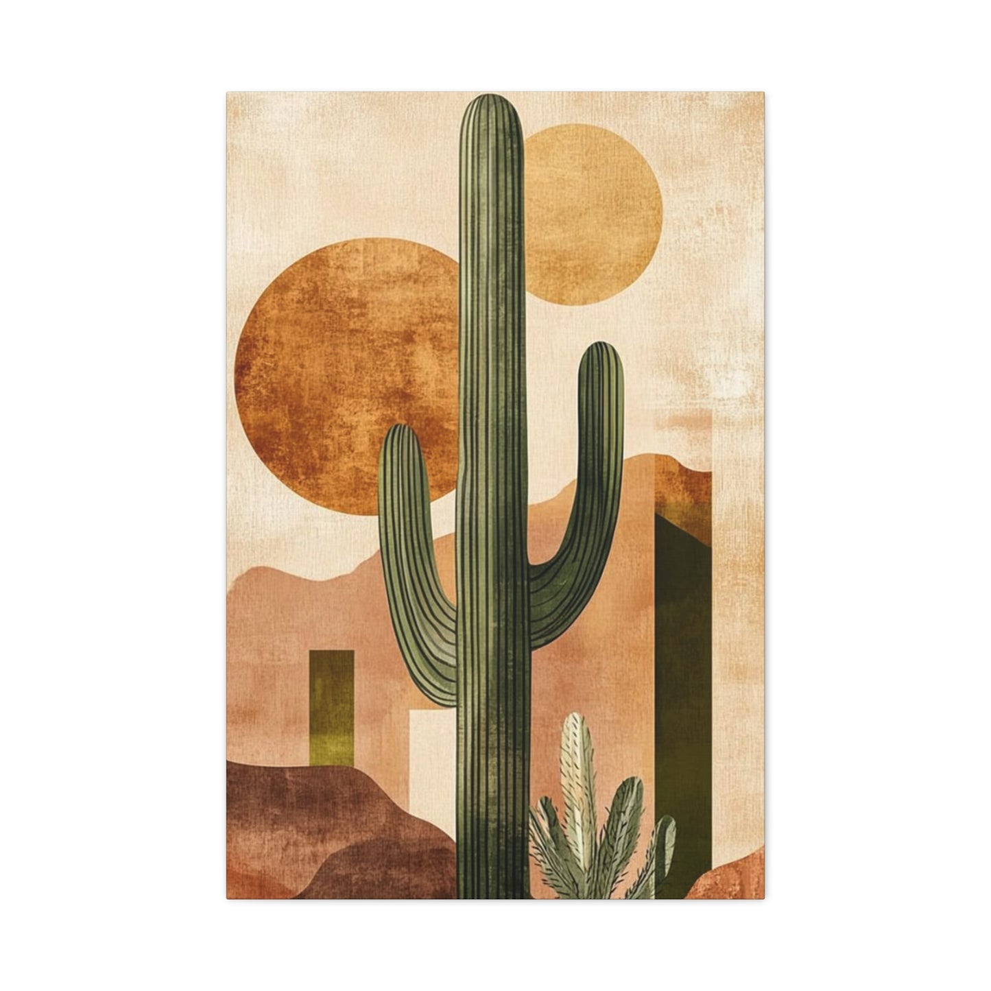 Long Cactus In Desert Wall Art & Canvas Prints