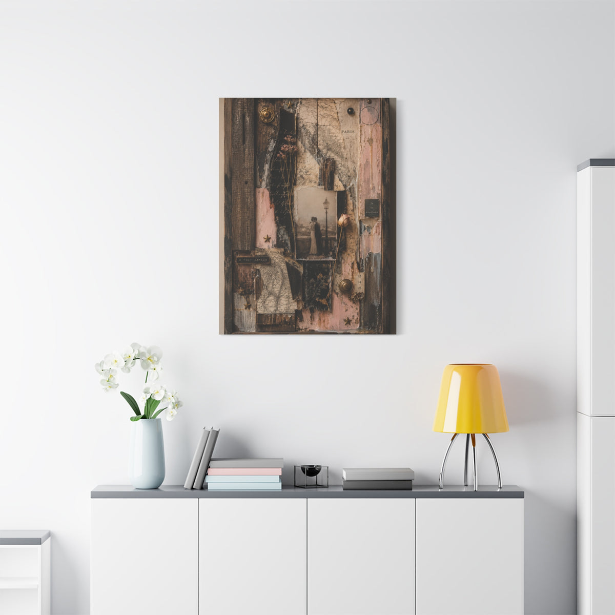 Vintage Love Story Collage Keepsake Wall Art & Canvas Print
