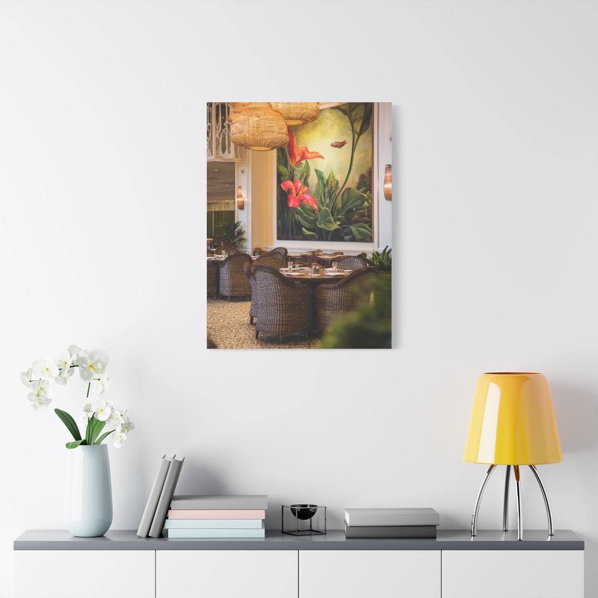 Tropical Flora and Fauna Resort Restaurant Wall Art & Canvas Print