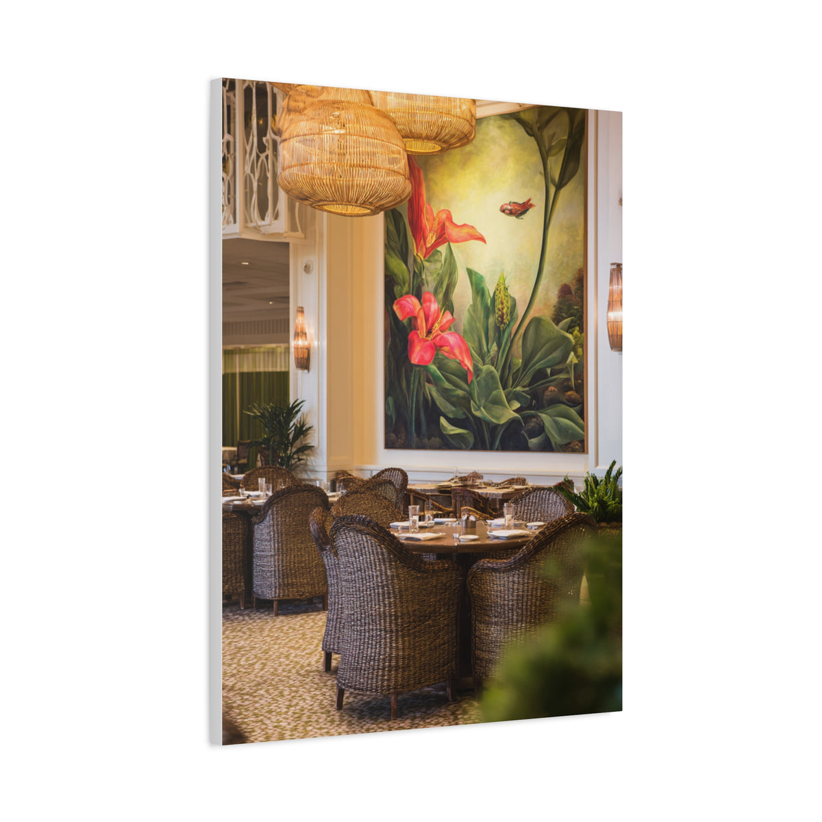 Tropical Flora and Fauna Resort Restaurant Wall Art & Canvas Print